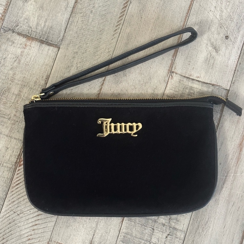 Juicy Couture Black Terry Cloth Wristlet